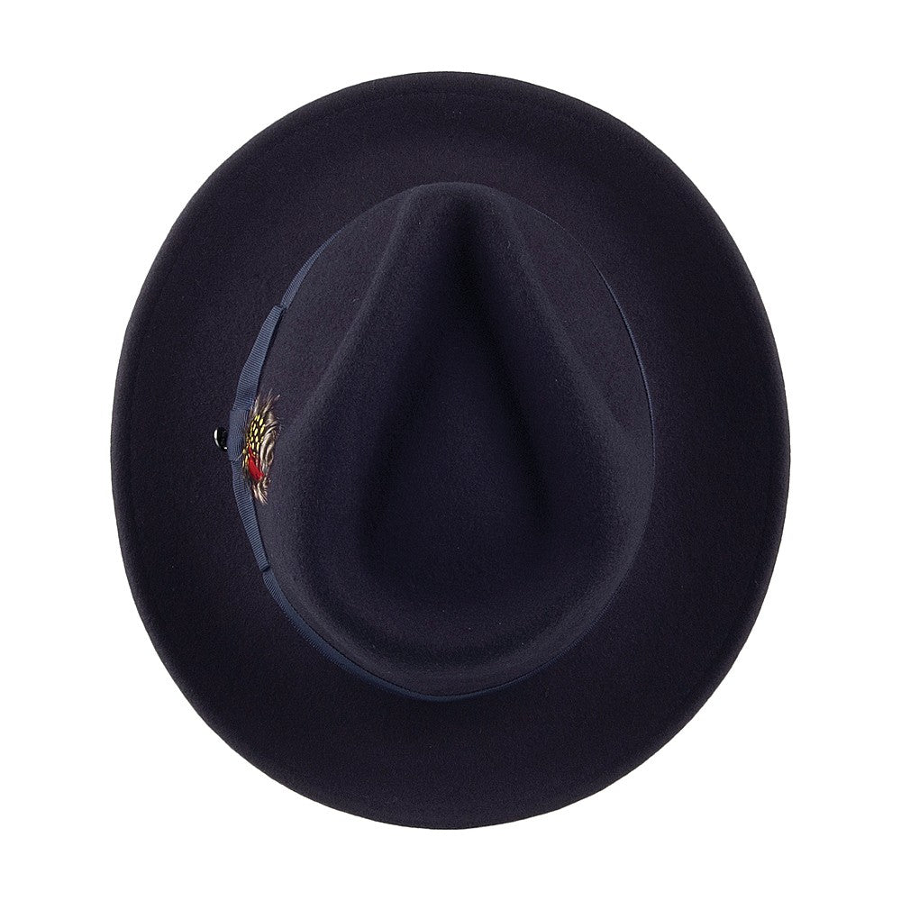 Navy Blue Crushable C-Crown Wool Felt Fedora Hat - Image 4