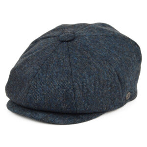 Navy Blue Wool Blend Newsboy Cap