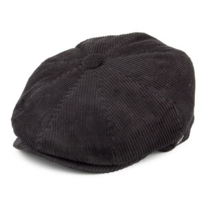 Black Corduroy Newsboy Cap