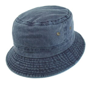 Navy Blue Packable Cotton Bucket Hat